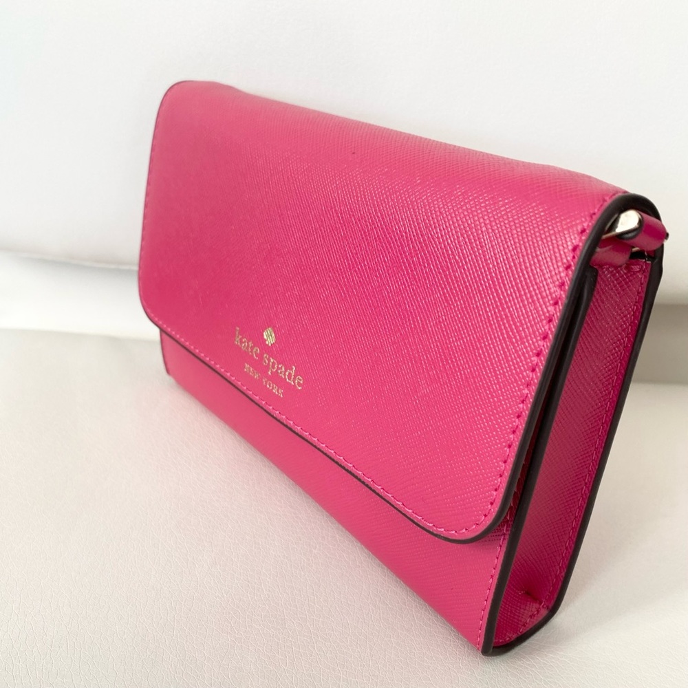 KATE SPADE Brynn Saffiano crossbody bag small in Pink Ruby 🎀💘Barbiecore💗 - Picture 3 of 6